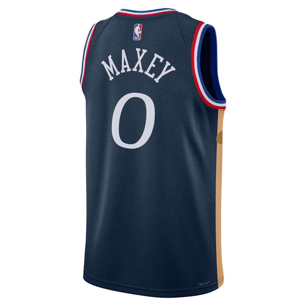 Philadelphia 76ers Tyrese Maxey Nike 2025/26 City Swingman Jersey - Navy - Unisex