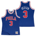 Philadelphia 76ers Allen Iverson Mitchell & Ness 1997 Hardwood Classics Alternate Swingman Jersey - Blue - Men's