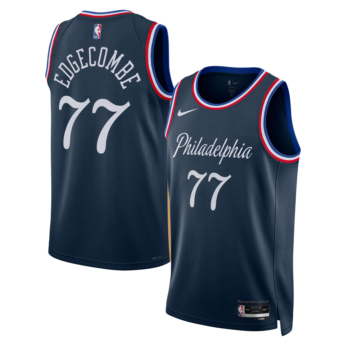 Philadelphia 76ers VJ Edgecombe Nike 2025/26 City Swingman Jersey - Navy - Unisex
