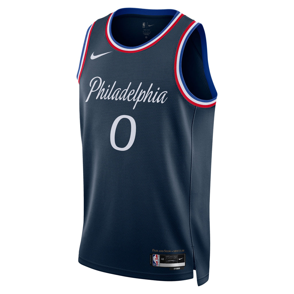 Philadelphia 76ers Tyrese Maxey Nike 2025/26 City Swingman Jersey - Navy - Unisex
