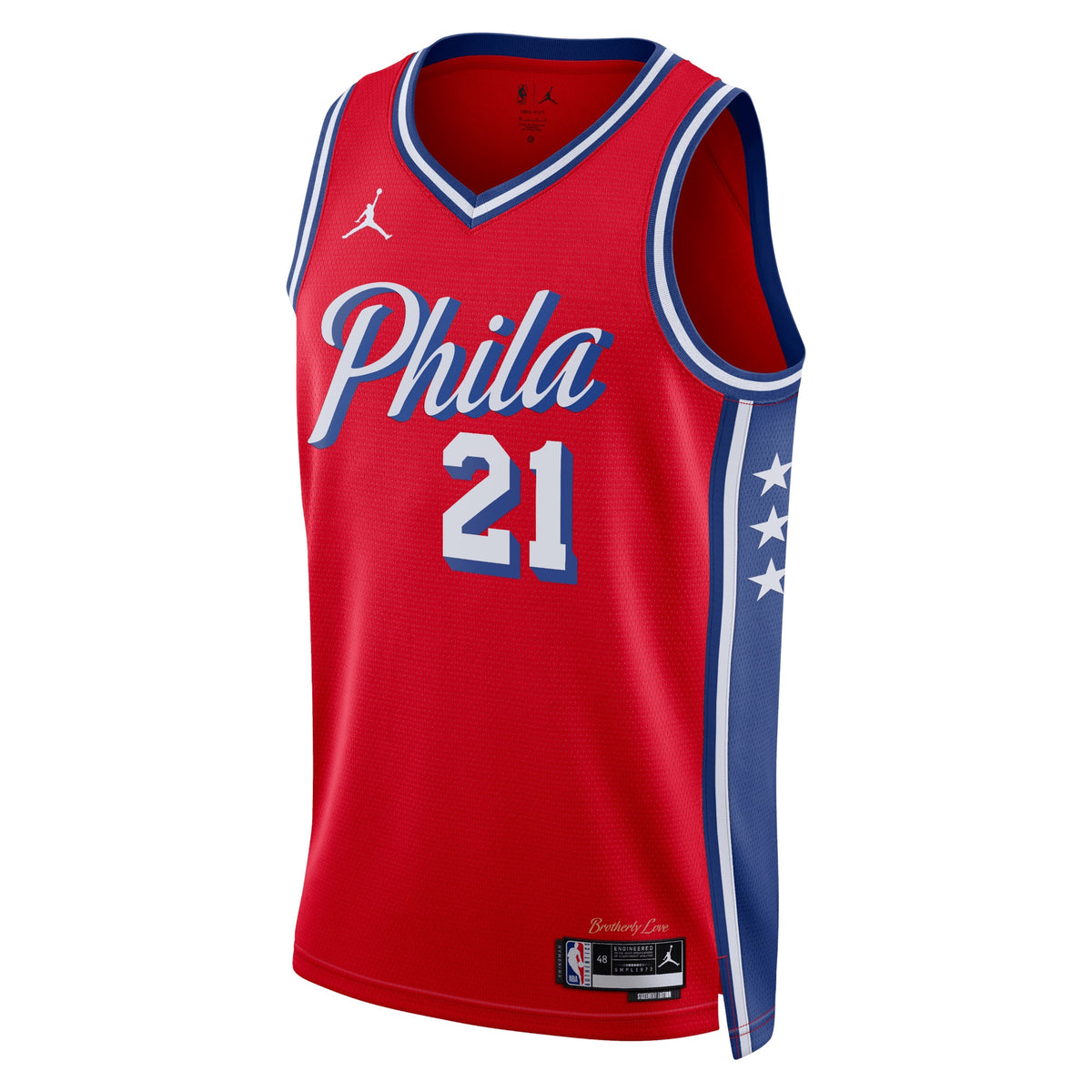 Philadelphia 76ers Joel Embiid Jordan Statement Swingman Jersey - Red - Unisex