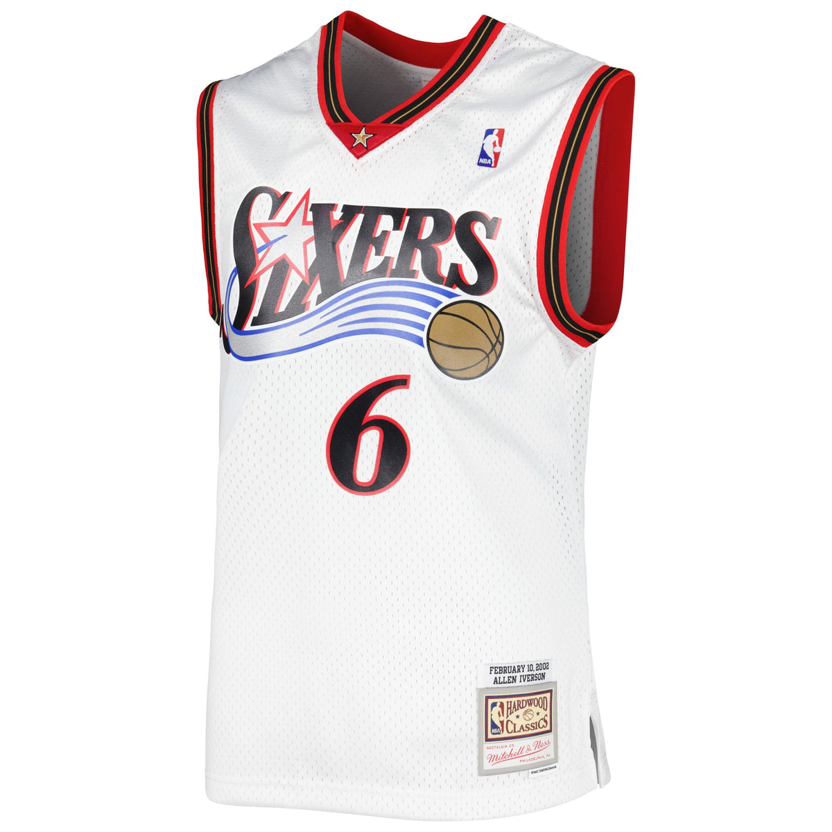 Philadelphia 76ers Allen Iverson Mitchell & Ness 2002/03 Hardwood Classics Swingman Jersey - White - Men's