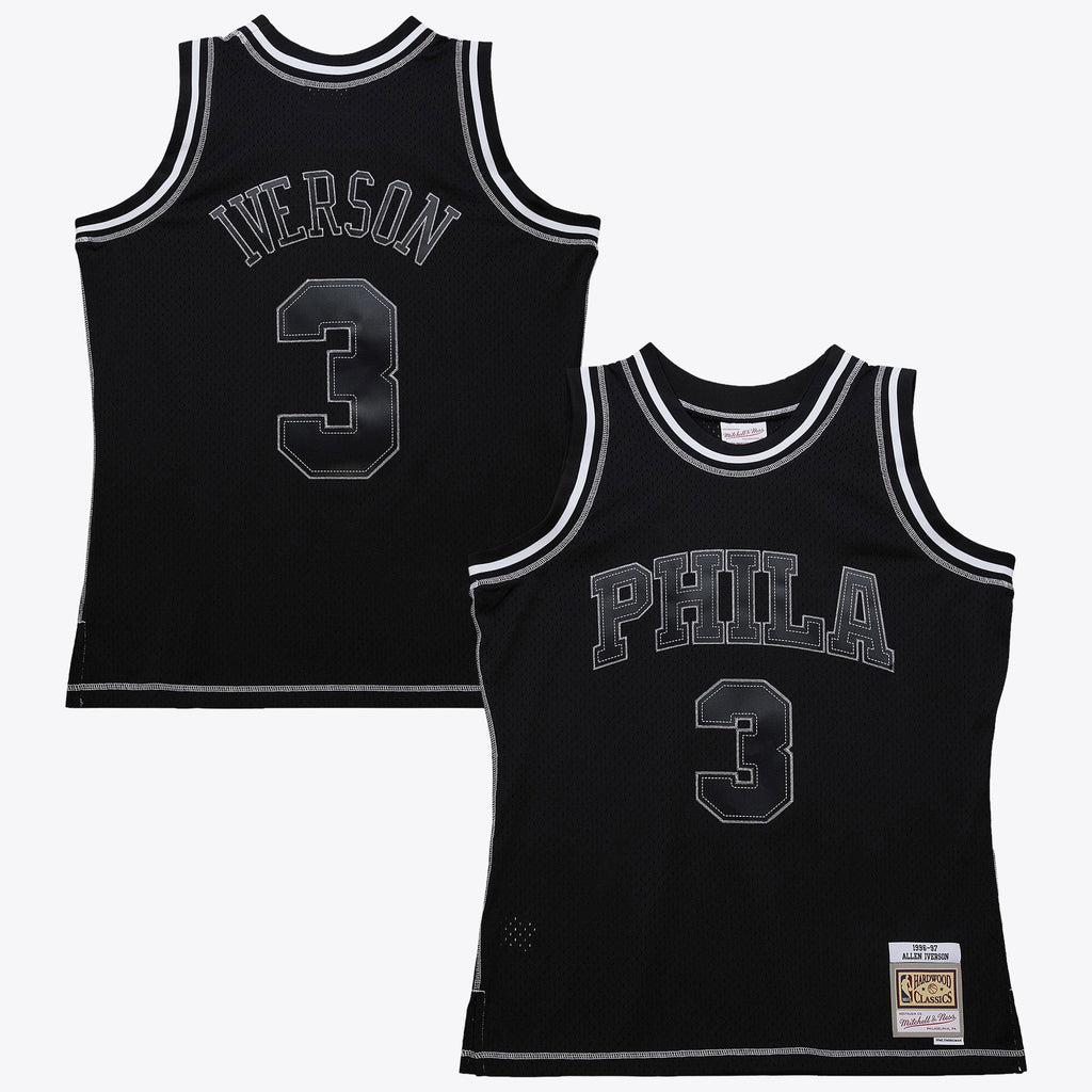 Philadelphia 76ers Allen Iverson Mitchell & Ness 1996 Contrast 2K Swingman Jersey - Black
