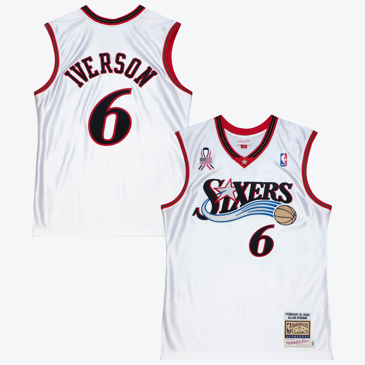Philadelphia 76ers Allen Iverson Mitchell & Ness 2002 All-Star East Authentic Jersey - White
