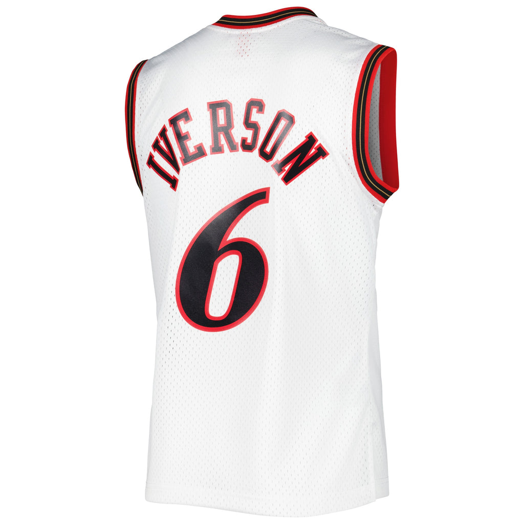 Philadelphia 76ers Allen Iverson Mitchell & Ness 2002/03 Hardwood Classics Swingman Jersey - White - Men's