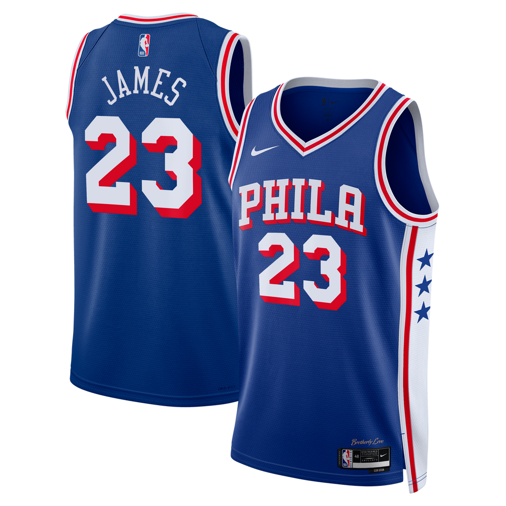 Philadelphia 76ers LeBron James Nike Icon Swingman Jersey - Royal - Unisex