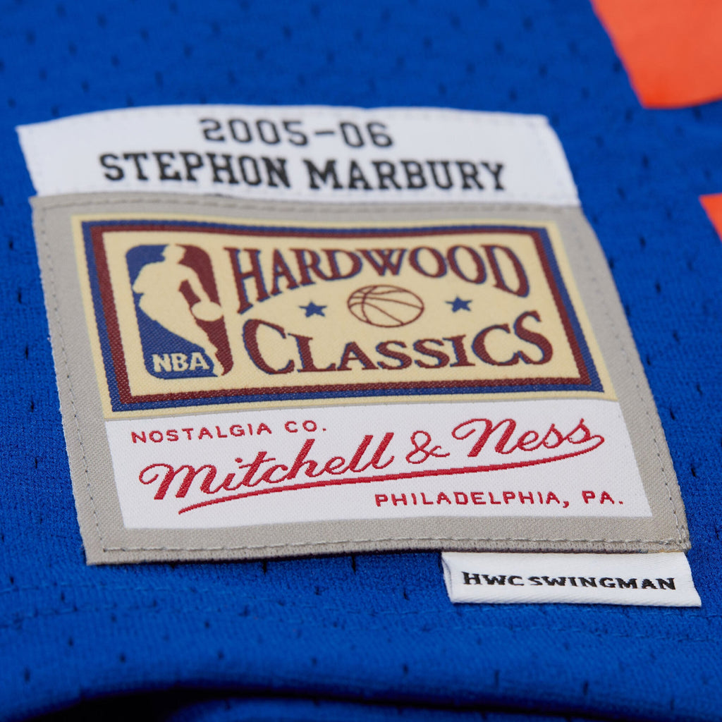 New York Knicks Stephon Marbury Mitchell & Ness 2005/06 Hardwood Classics Swingman Jersey - Blue - Men's