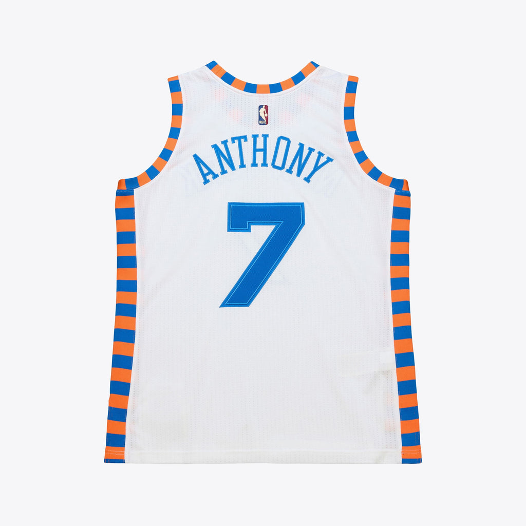 New York Knicks Carmelo Anthony Mitchell & Ness 2015-16 Hardwood Classics Authentic Jersey - White - Men's