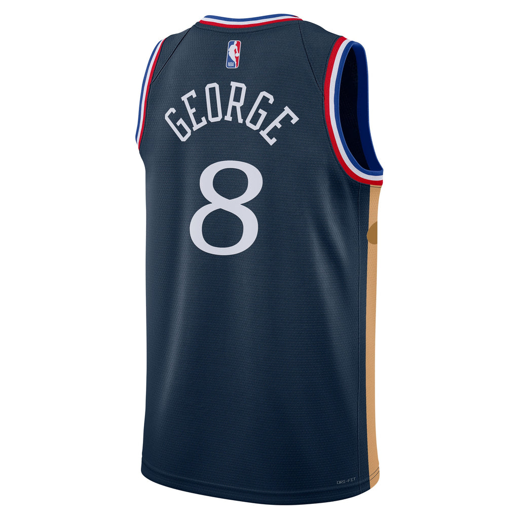 Philadelphia 76ers Paul George Nike 2025/26 City Swingman Jersey - Navy - Unisex